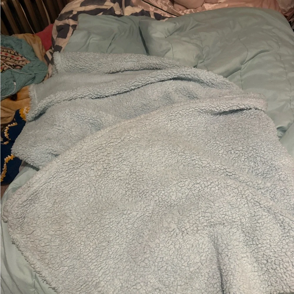 Target Light Blue Sherpa Throw Blanket